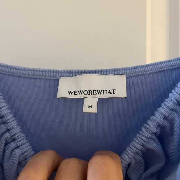 WeWoreWhat Ruched Mini Dress in Powder Blue - Picture 6 of 6